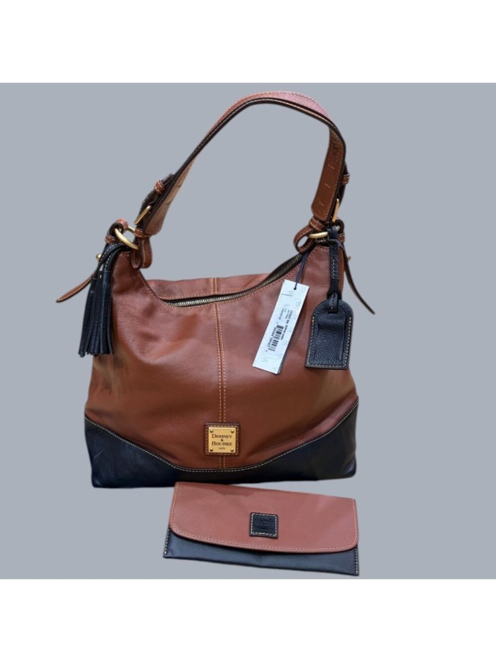 Dooney & Bourke Sophie Hobo Brown Leather Shoulder Bag Purse w/Wallet NWT Flaw
